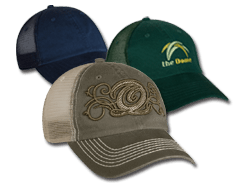 Group of mesh style or trucker style embroidered hats