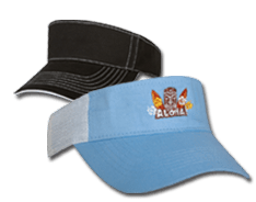 Two tennis or golf visors with embroidered logo