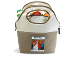 Fashionable bag made of eco-friendly materials with company logo