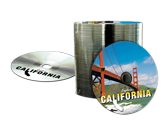 Stack of bulk printed Blu-ray discs